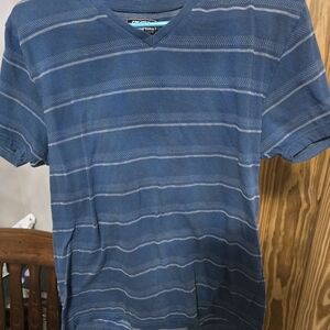 Navy Striped Kids V-Neck Tee